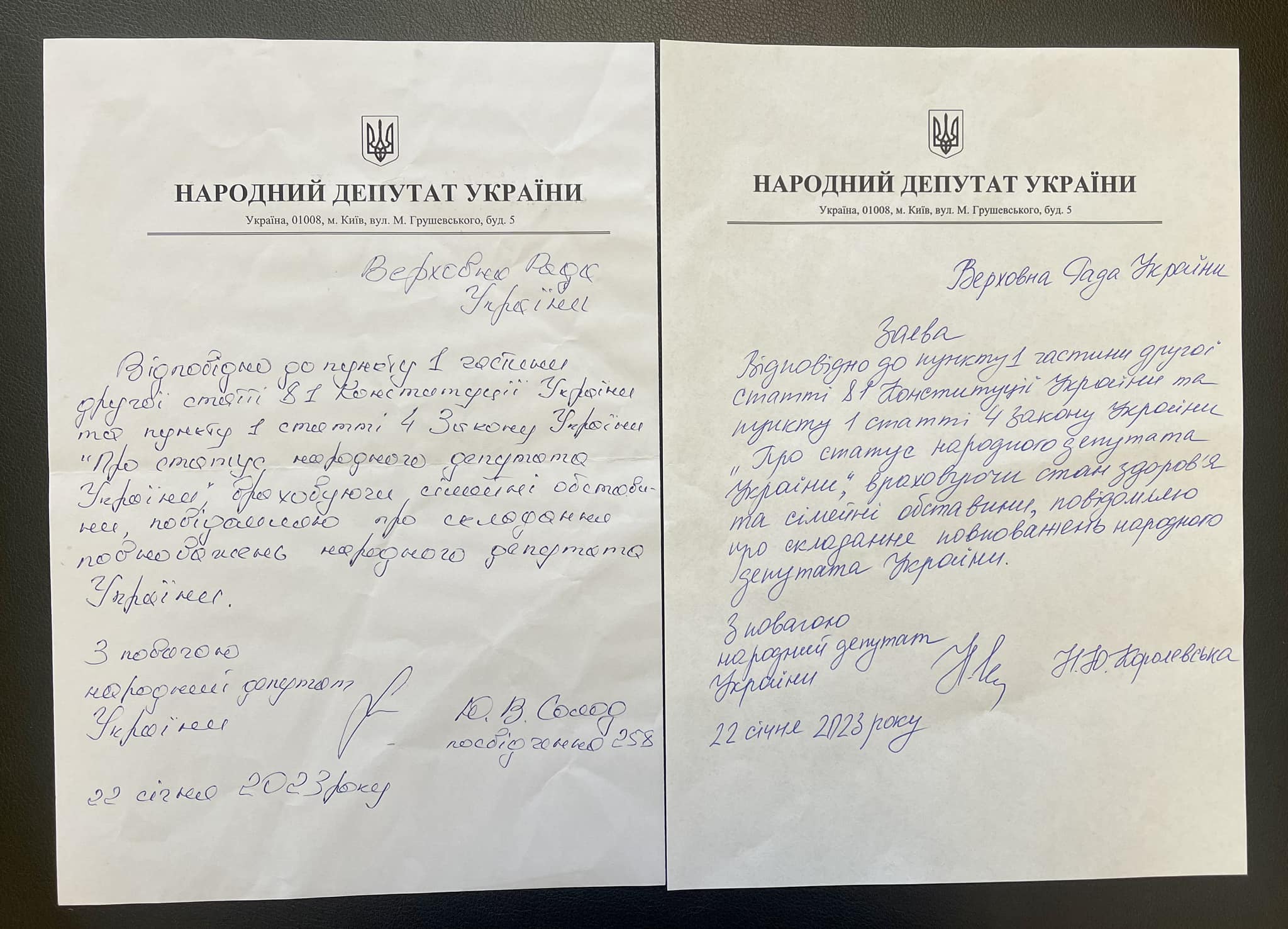 Рада отримала заяви Королевської та Солода про складання мандатів – фото