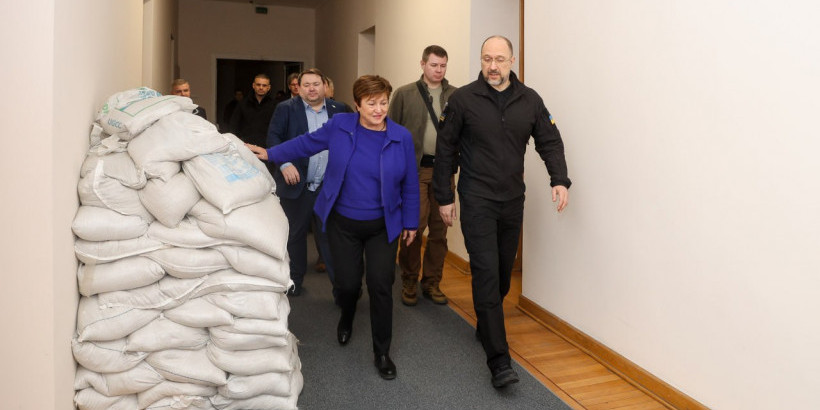 Крісталіна Георгієва у Києві (фото: пресслужба Кабміну) Директорка МВФ приїхала до України обговорити кредитну програму на $15 млрд