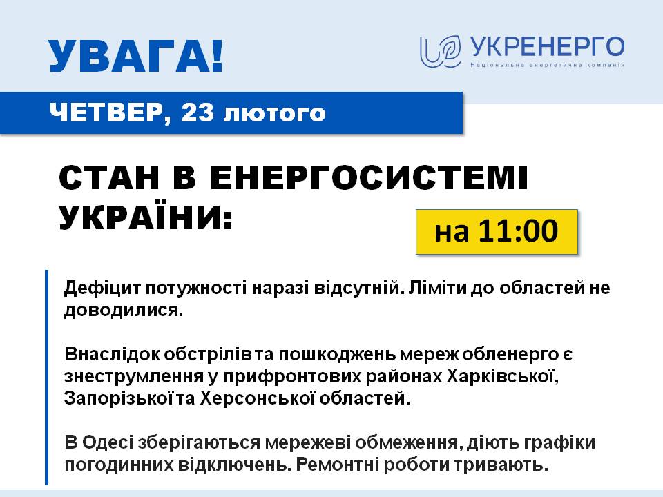 Украина сокращает импорт электроэнергии благодаря отсутствию дефицита в энергосистеме