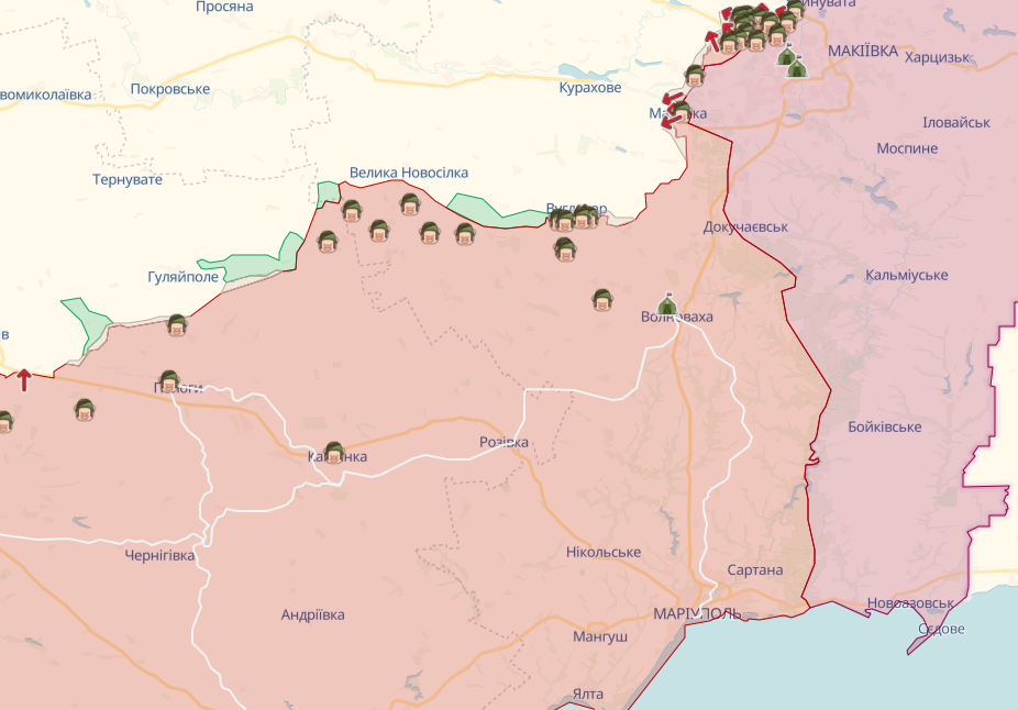 Маріуполь та лінія фронту (Карта: deepstatemap.live)