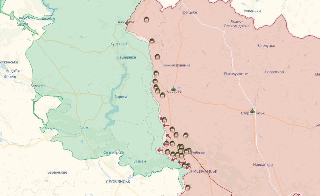 Генштаб: На Донбассе отбиты 60 атак, Россия наступает на пяти направлениях – карта