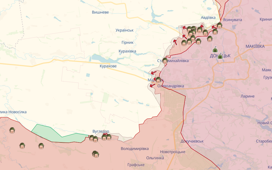 Фронт у районі Вугледара (Карта: deepstatemap.live)