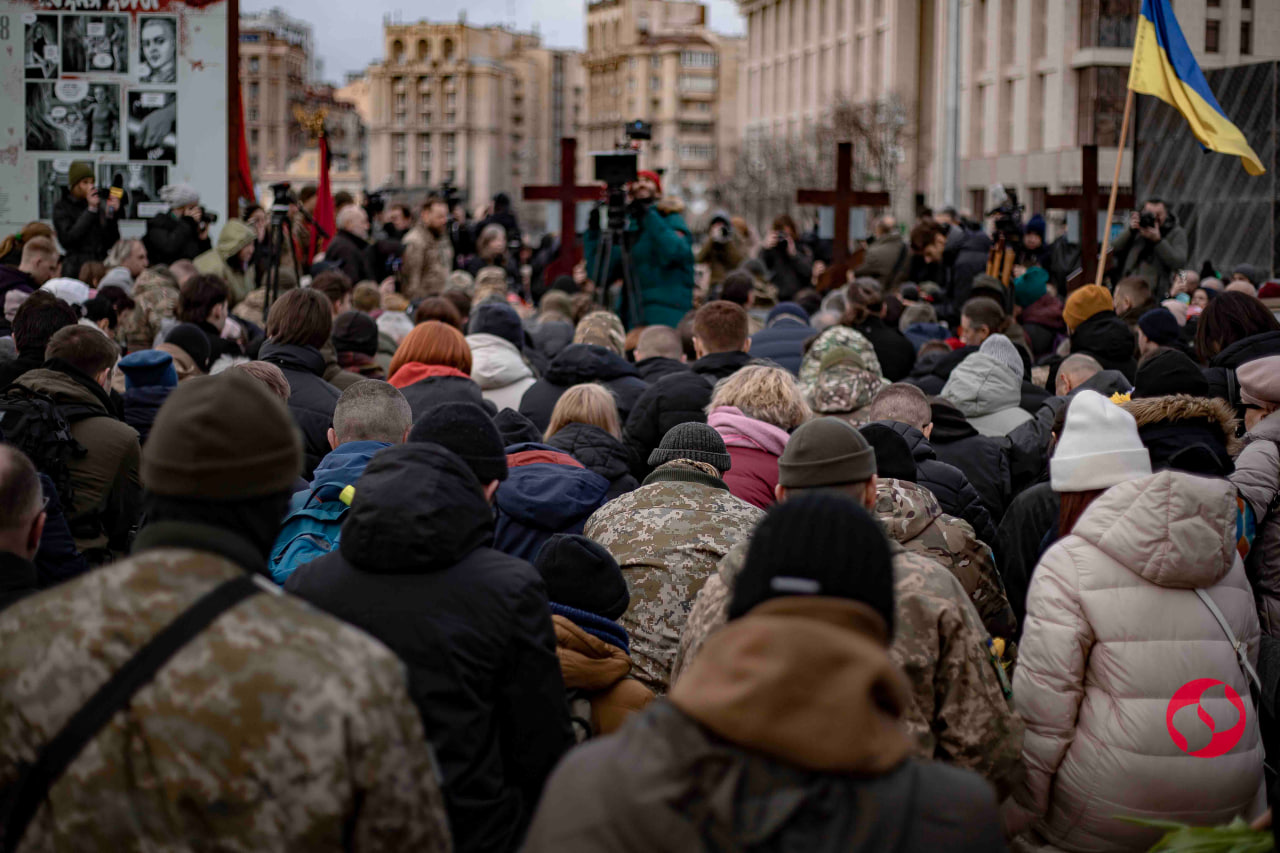 Фото: Валентина Поліщук/LIGA.net У Києві попрощалися з військовими, які робили "бавовну" на території РФ – фото