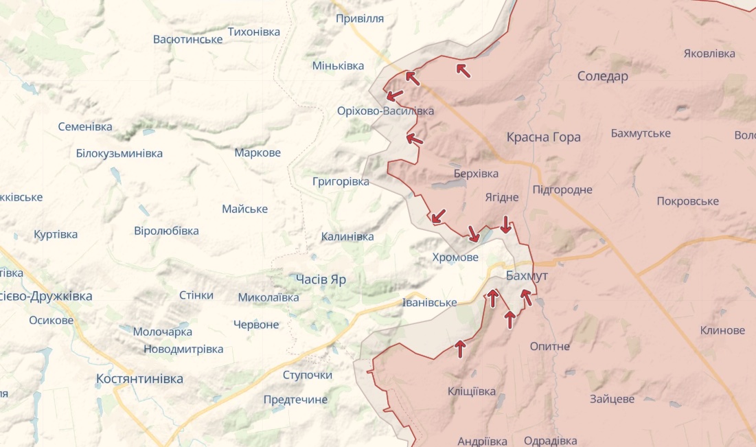Генштаб: Росія штурмує Бахмут, атакує біля Кремінної, Авдіївки та Мар'їнки – карта