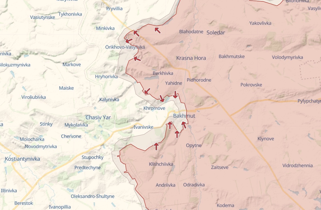 Генштаб: Росія штурмує Бахмут, атакує біля Авдіївки, Мар'їнки, Кремінної – карта
