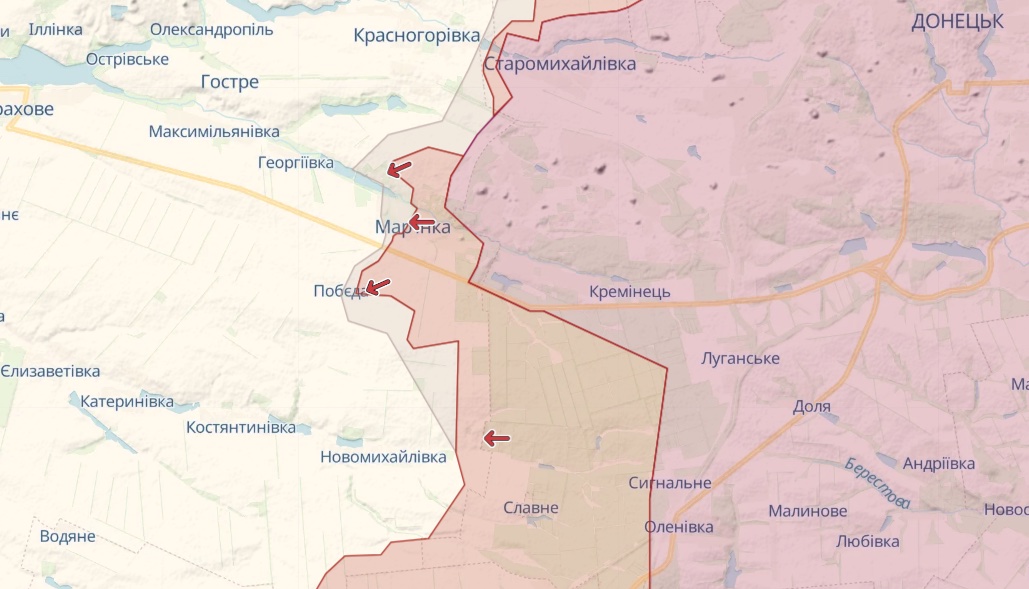 Генштаб: Росія продовжує штурм Бахмута, безуспішно атакує біля Авдіївки та Мар'їнки – карта