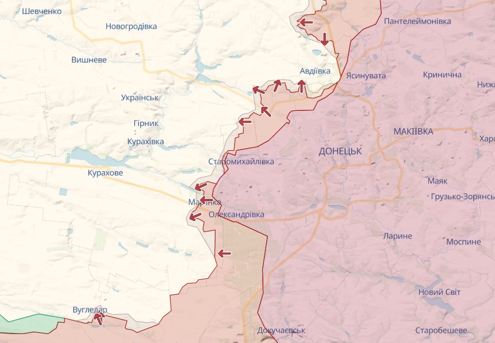 Генштаб: Росіяни штурмують Бахмут, атакують біля Авдіївки, Мар'їнки, Кремінної – карта