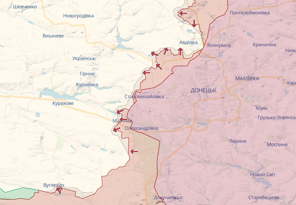 Карта: deepstatemap.live Генштаб: Россияне штурмуют Бахмут, атакуют у Авдеевки, Марьинки, Кременной – карта