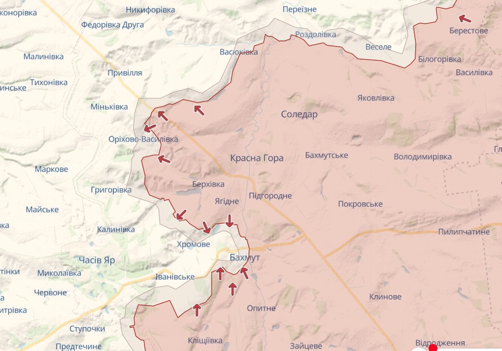 Генштаб: Росіяни штурмують Бахмут, атакують біля Авдіївки, Мар'їнки, Кремінної – карта