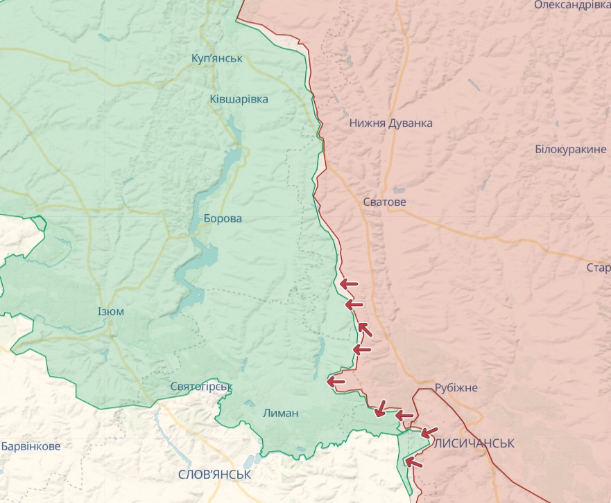 Карта: deepstatemap.live Генштаб: В эпицентре боев остаются Белогоровка, Бахмут, Авдеевка, Марьинка – карта