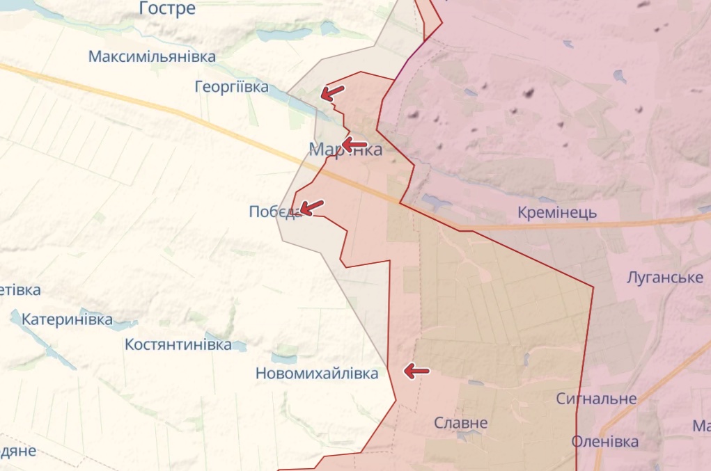 Карта: deepstatemap.live Генштаб: Найінтенсивніші бої йдуть у Білогорівці Бахмуті, Авдіївці та Мар'їнці – карта