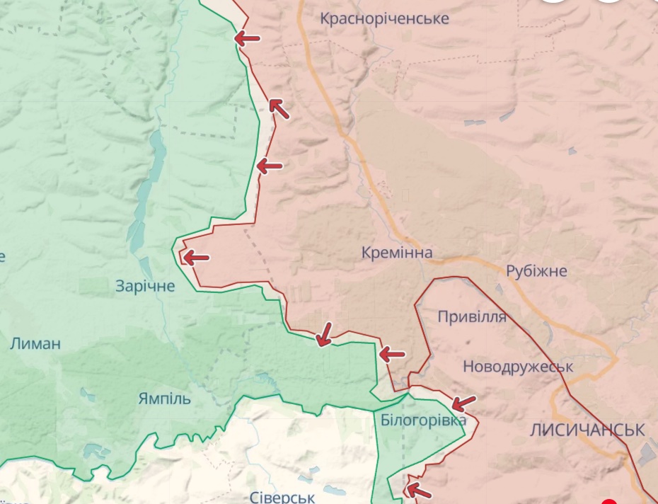 Карта: deepstatemap.live Генштаб: Найінтенсивніші бої йдуть у Білогорівці Бахмуті, Авдіївці та Мар'їнці – карта