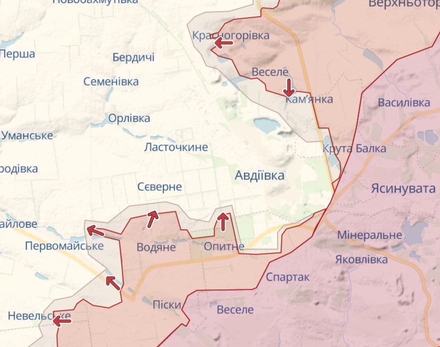 Карта: deepstatemap.live Генштаб: Найгарячіші бої йдуть за Бахмут, Авдіївку та Мар'їнку – карта