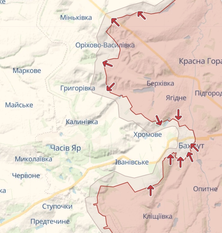 Генштаб: Самые горячие бои идут за Бахмут, Авдеевку и Марьинку – карта