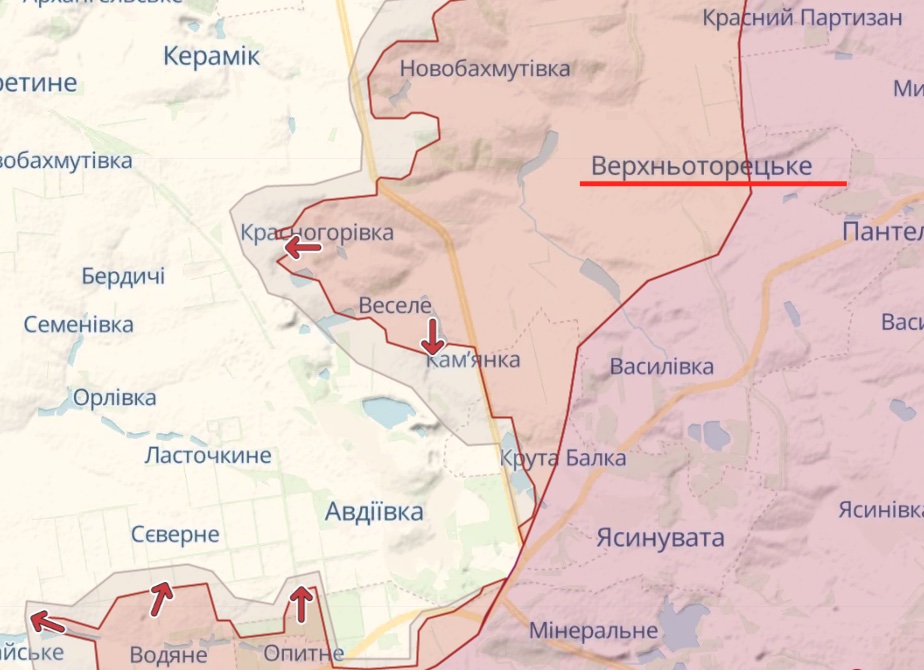 Карта: deepstatemap.live Россияне копят технику вблизи Верхнеторецкого, возможно, готовят удар – ВСУ