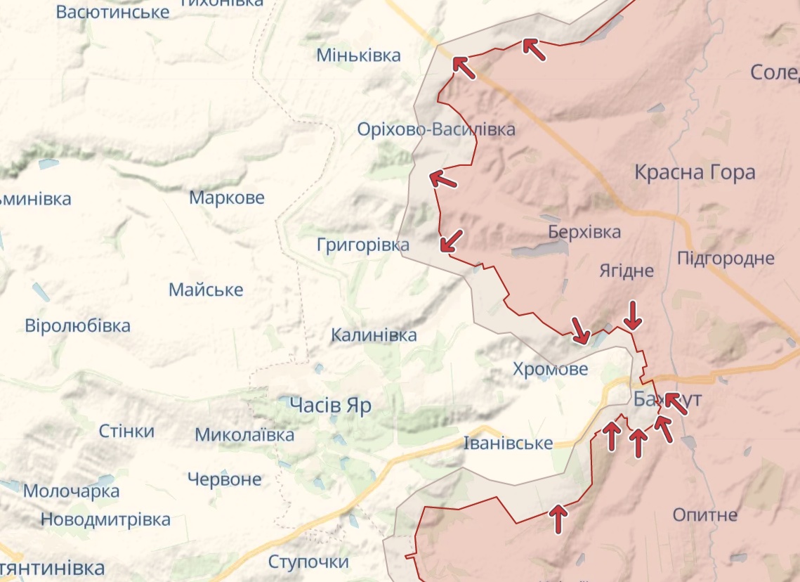 Генштаб: Идут интенсивные бои за Бахмут, Авдеевку и Марьинку – карта
