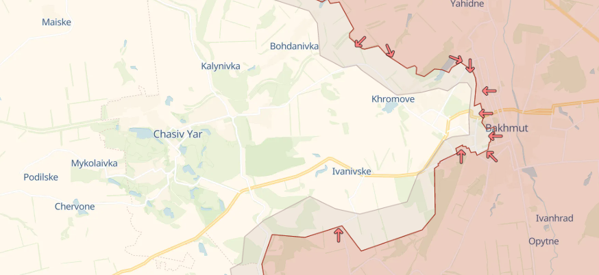 Карта: deepstatemap.live Генштаб: Россия штурмует Бахмут, идут ожесточенные бои за Марьинку – карта