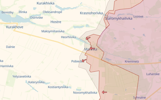 Карта: deepstatemap.live Генштаб: Россия штурмует Бахмут, идут ожесточенные бои за Марьинку – карта