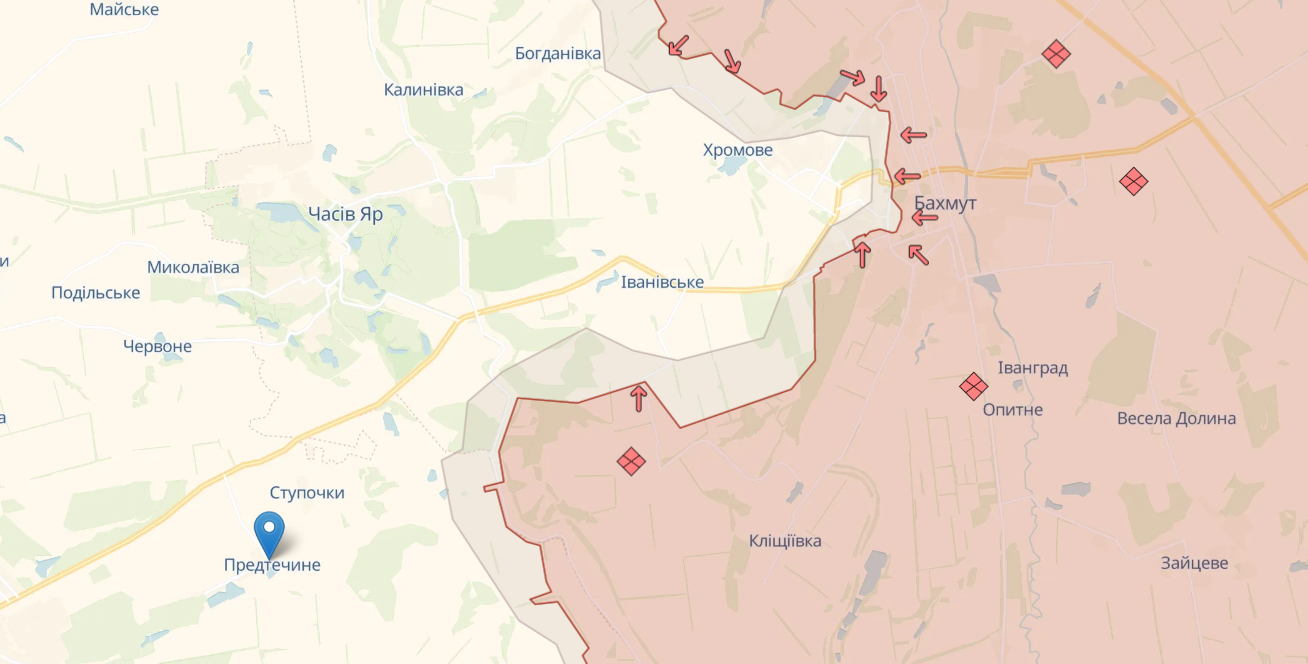 Тяжелые бои за Бахмут и в районе Марьинки. ВСУ отбили еще 20 атак РФ на востоке – карта