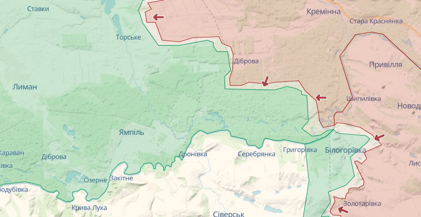Карта: deepstatemap.live Генштаб: Йдуть бої за Бахмут, росіяни атакують Мар'їнку та Авдіївку – карта