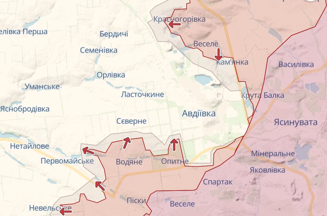 Карта: deepstatemap.live Генштаб: Йдуть бої за Бахмут, росіяни атакують Мар'їнку та Авдіївку – карта