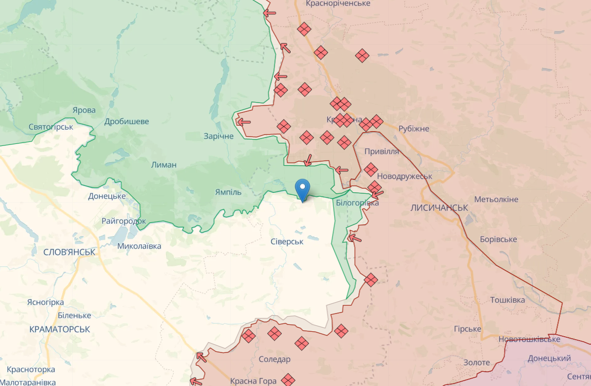 Понад половина атак росіян сьогодні була під Бахмутом – мапа бойових дій