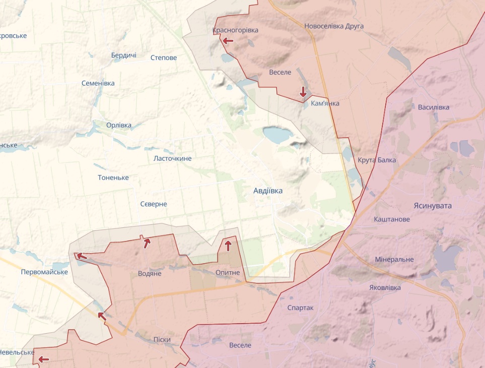 Карта: deepstatemap.live Генштаб: Идут тяжелые бои за Бахмут, атаки россиян на Марьинку и Авдеевку отбиты – карта