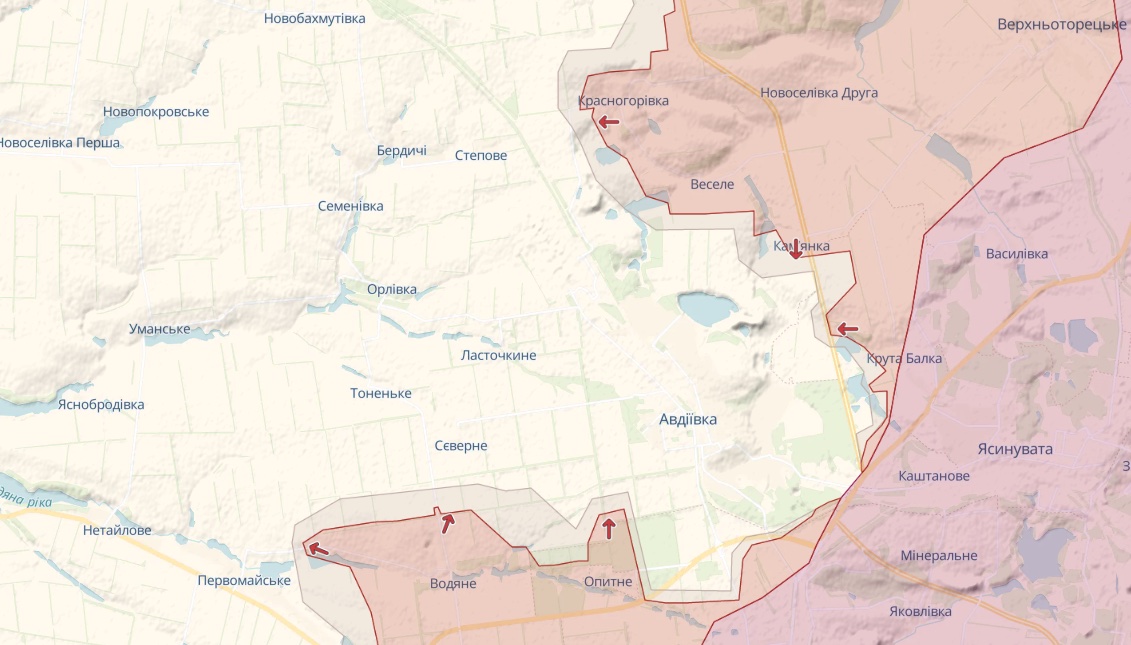 Генштаб: Россия штурмует Бахмут, пытается улучшить свое положение в Марьинке – карта