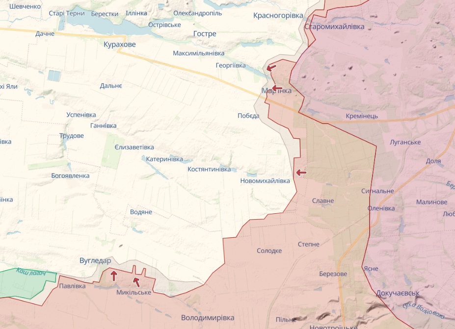 Генштаб: Бои за Бахмут и Марьинку. Россияне пытались атаковать у Купянска и Лимана – карта