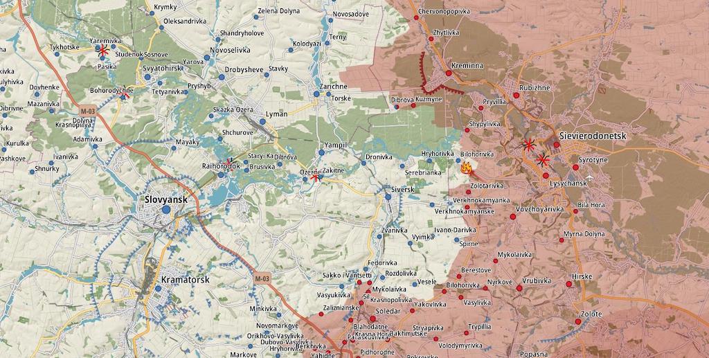 Фронт в направлении Лимана (Карта: Military Land)