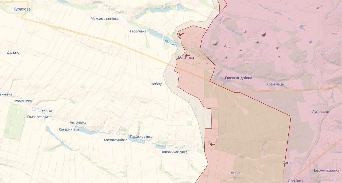Генштаб: Росіяни безрезультатно штурмують Бахмут та Мар'їнку, ЗСУ відбили понад 30 атак – мапа
