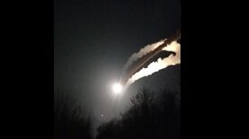 Появилось видео уничтожения российской ракеты над Днепропетровской областью