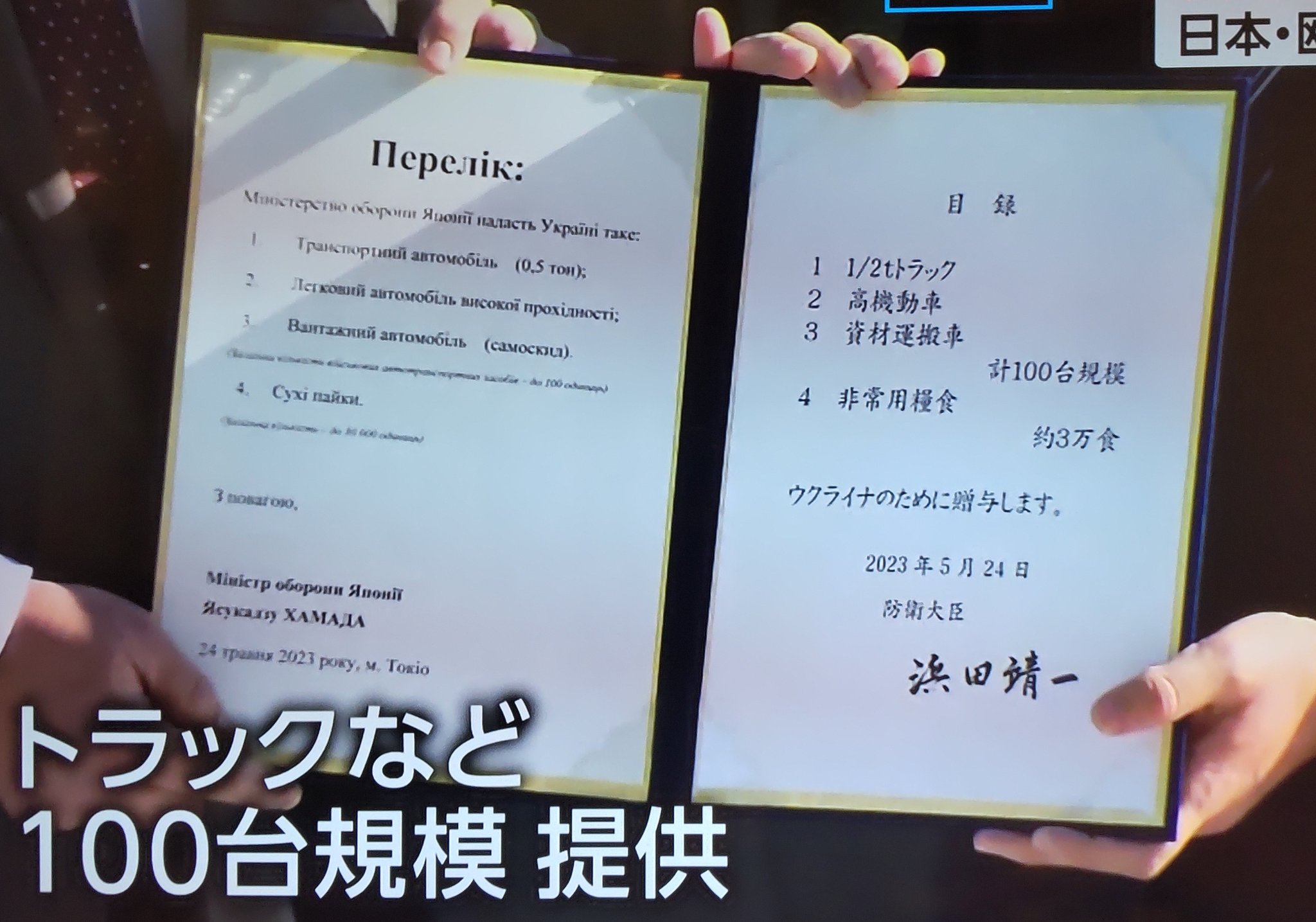 Документ о передаче Украине военной помощи от Японии (Фото – Sergiy Korsunsky)