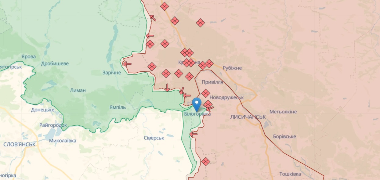 Росіяни сьогодні не наступали на Бахмутському напрямку. Тривають бої під Мар'їнкою – карта