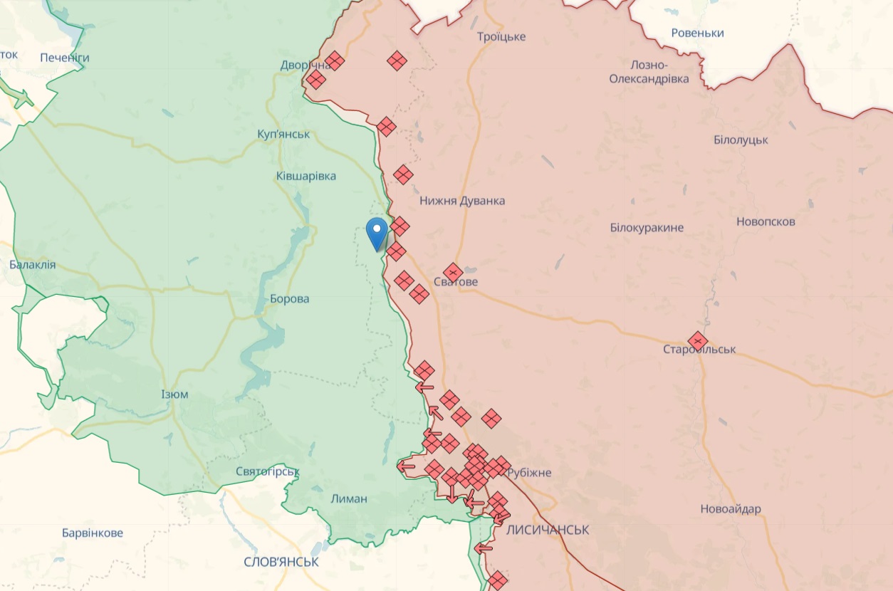Росіяни поновили наступ на Бахмутському напрямку: карта бойових дій