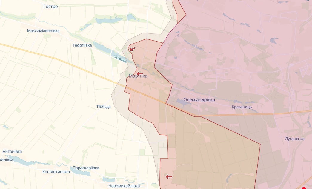 Мапа deepstatemap.live Генштаб: Під Бахмутом немає боїв, Росія завдає авіаударів по дорозі на Часів Яр – мапа