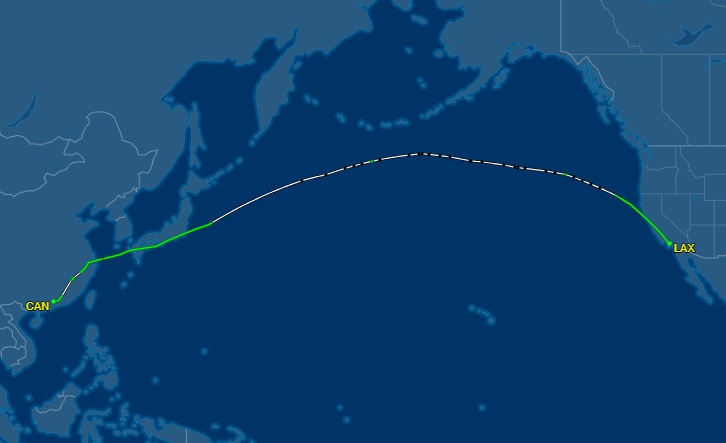 Рейс China Southern из Гуанчжоу в Лос-Анджелес