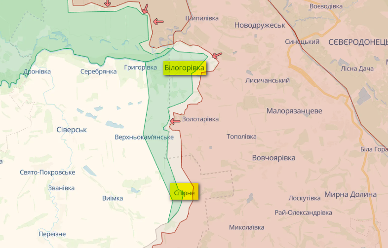 Генштаб: Россия пытается наступать в Марьинке и в окрестностях Бахмута – карта