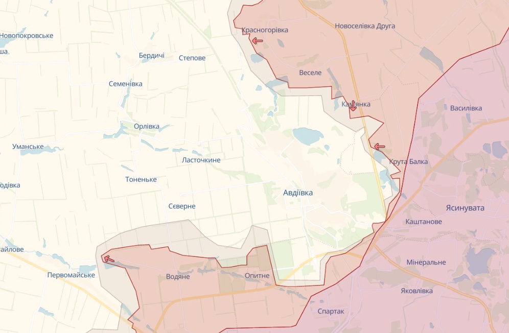 Карта: deepstatemap.live Генштаб: Росіяни атакують на флангах Бахмута, в районі Мар'їнки, Авдіївки та Лимана – карта