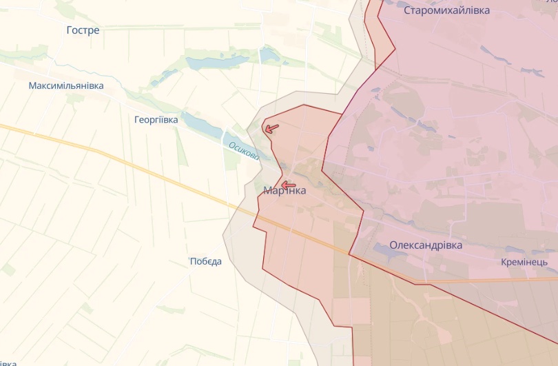 Карта: deepstatemap.live Генштаб: Росіяни атакують на флангах Бахмута, в районі Мар'їнки, Авдіївки та Лимана – карта