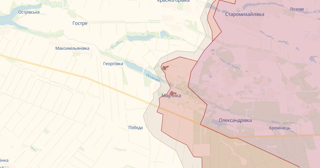 Карта deepstatemap.live Генштаб: Біля Бахмута та ще на трьох напрямках йдуть важкі бої за кожен метр – карта