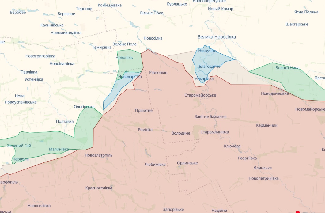 Карта: deepstatemap.live Генштаб: Окупанти безуспішно атакують у районах Бахмута, Мар'їнки та Лимана – карта