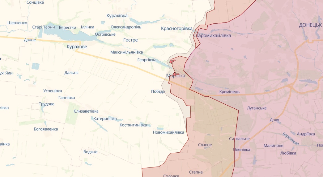 Карта: deepstatemap.live Генштаб: Окупанти безуспішно атакують у районах Бахмута, Мар'їнки та Лимана – карта