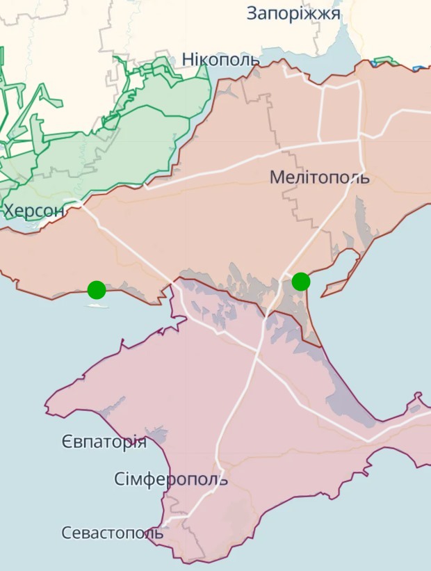 Скадовськ і Генічеськ на мапі deepstate Скадовськ і Генічеськ на мапі deepstate