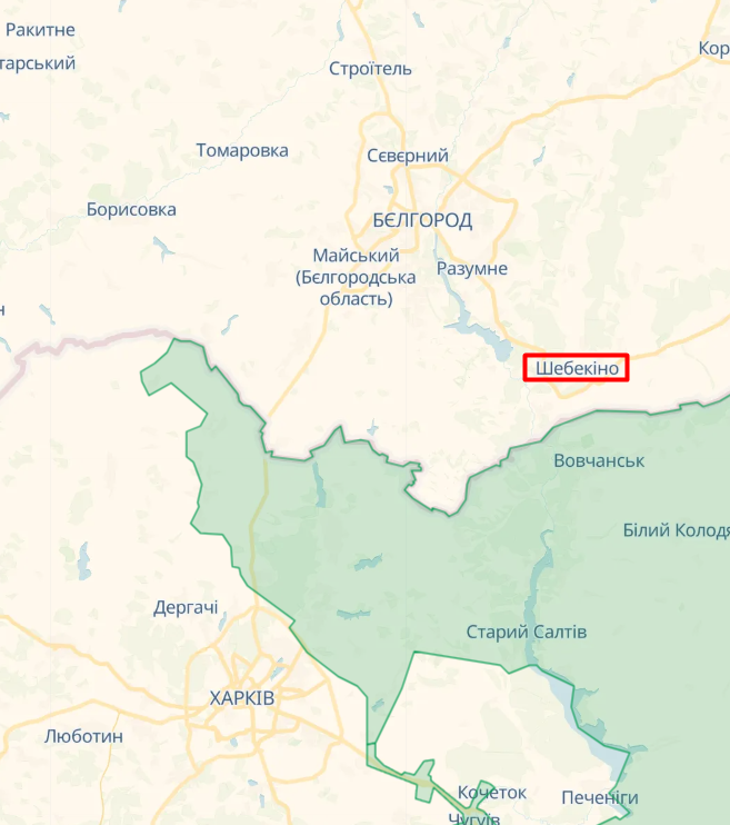 Шебекино (карта deepstate)