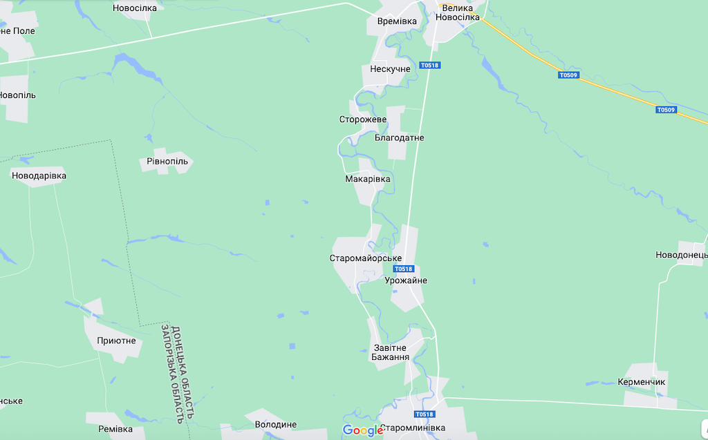 Ровнополь и Володино (Карта: googlemaps.com)