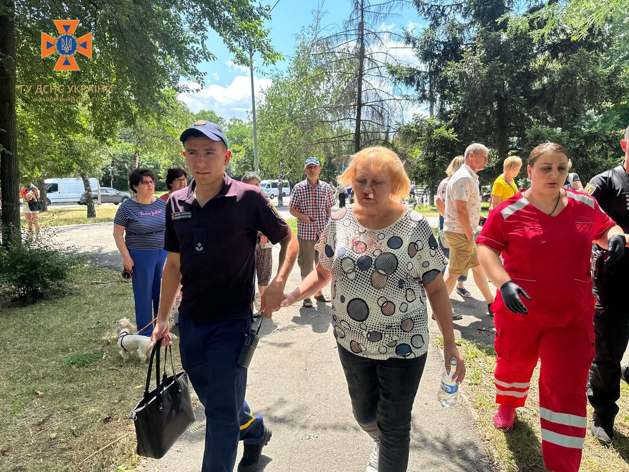 Фото – ДСНС Росія серед білого дня атакувала запорізький парк: фото наслідків
