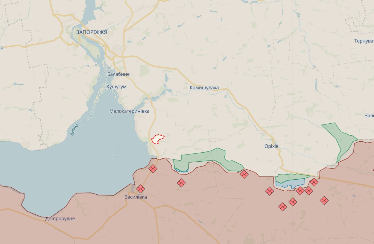 Карта DeepState Росія вгатила "Градом" по сільраді під Запоріжжям, де триває контрнаступ ЗСУ – фото