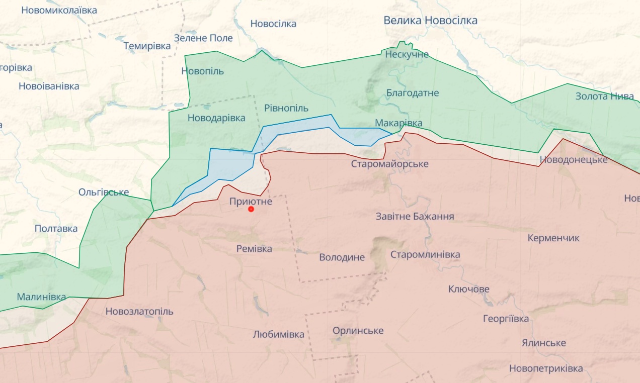 Генштаб: Росія спробувала повернути позиції на півночі Запорізької області – карта