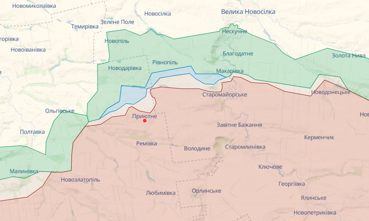 General Staff: Russia tried to regain positions in the north of the Zaporozhye region - map